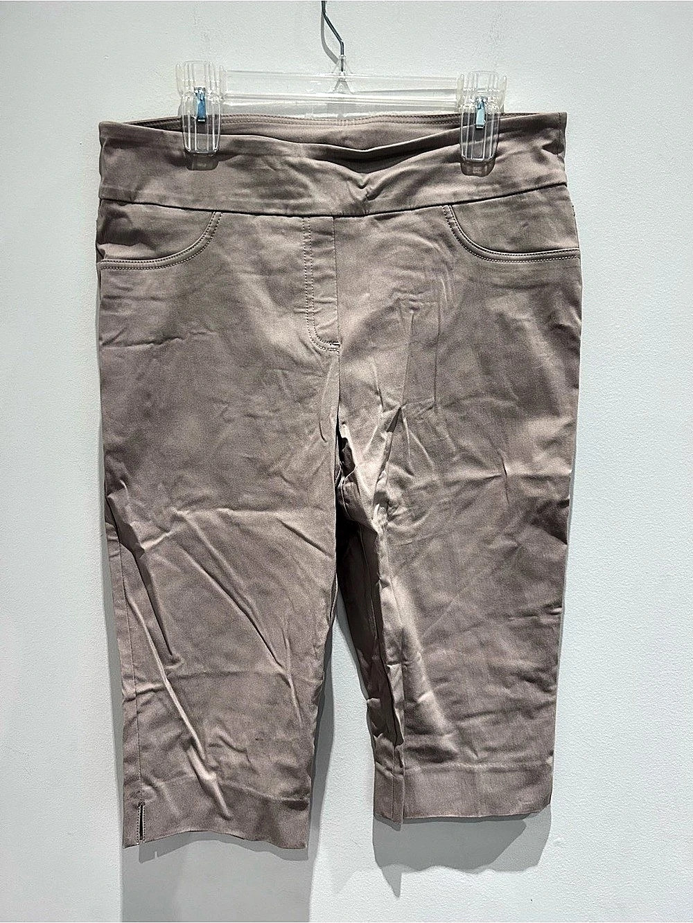 Ruby Rd Pull-On Silky Tech Capri Brown Size 14